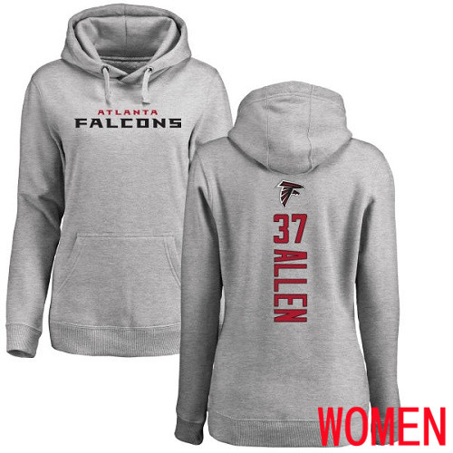Atlanta Falcons Ash Women Ricardo Allen Backer NFL Football 37 Pullover Hoodie Sweatshirts